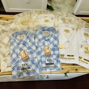 Lot of Ely Cattleman Western Shirts Button Pearl Snap NIP Rockabilly Vtg 80s 90s